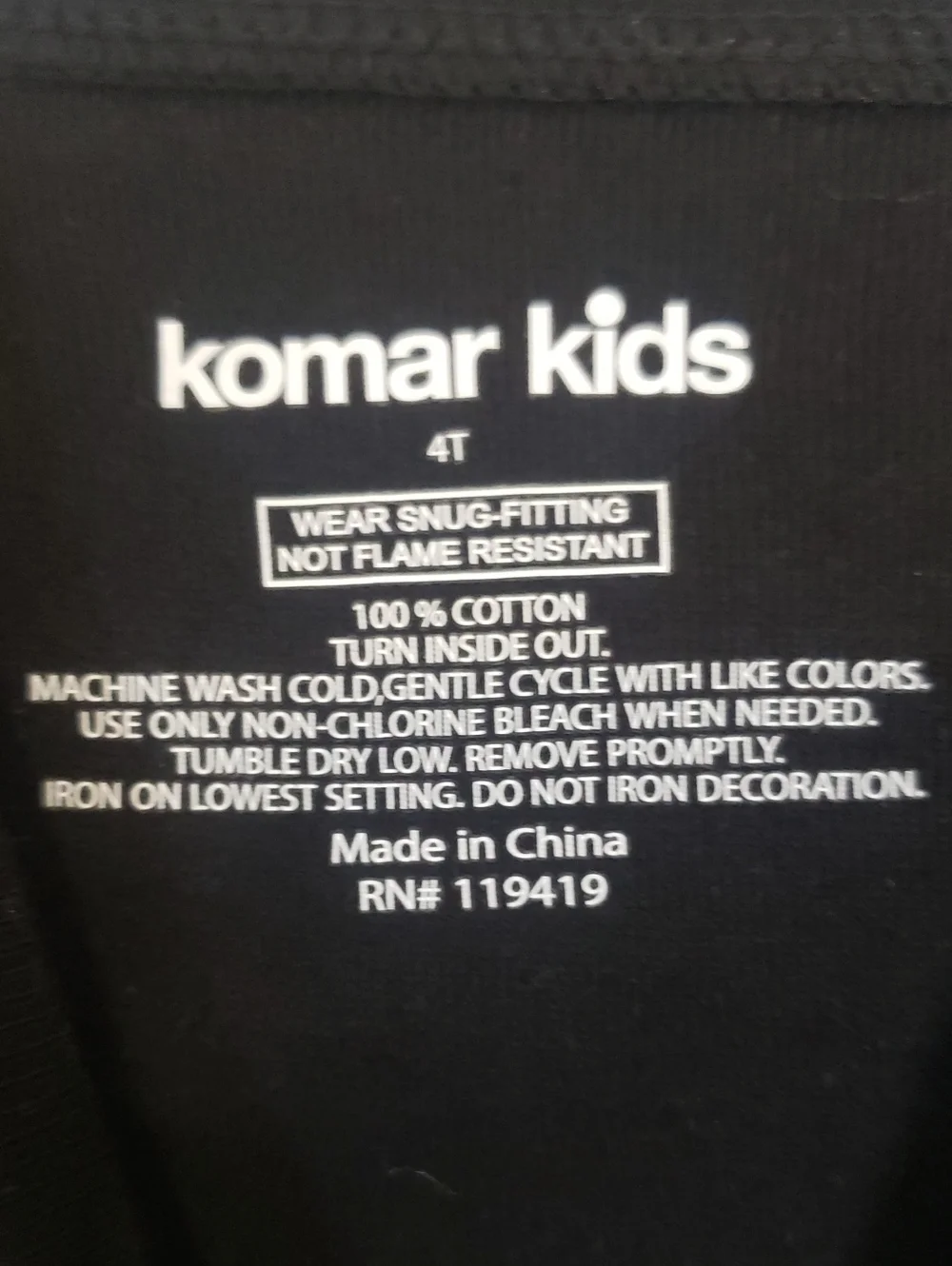 Komar Kids Black Glow-in-the-Dark Skeleton Kids Costume Pajama Set
